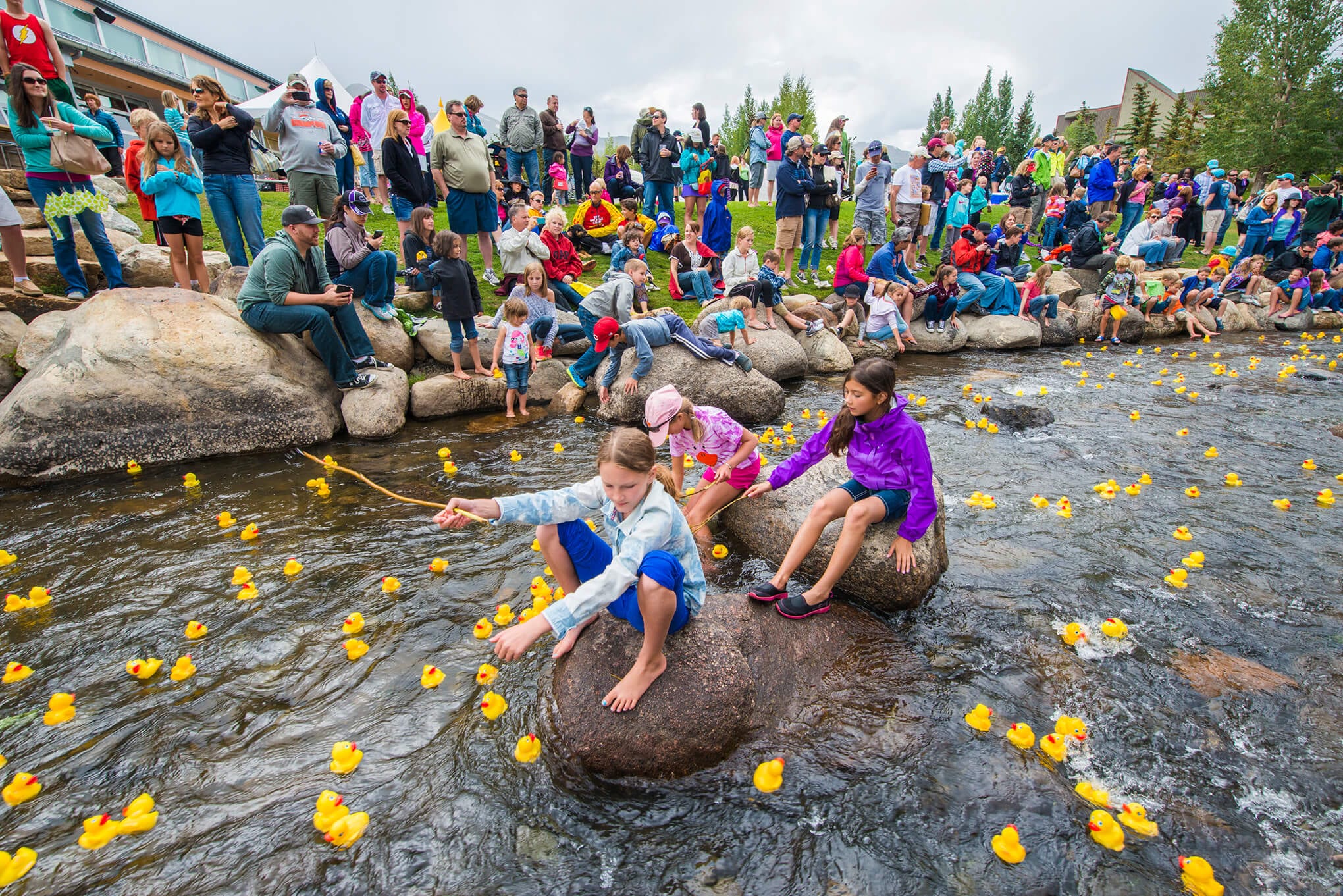 The Duck Race during Labor Day Weekend in Breckenridge.