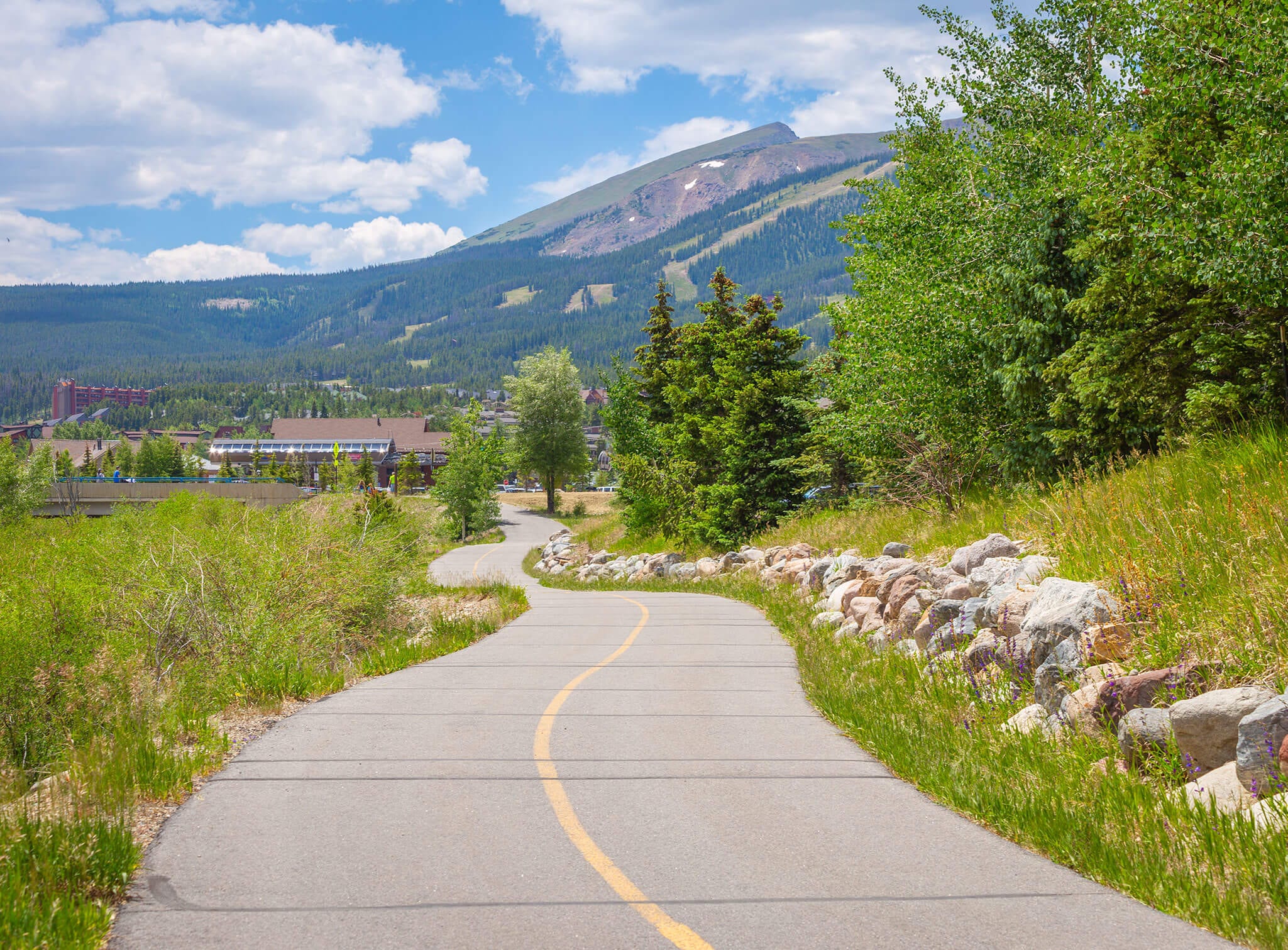 The Blue River Rec Path right through the heart of Breckenridge.