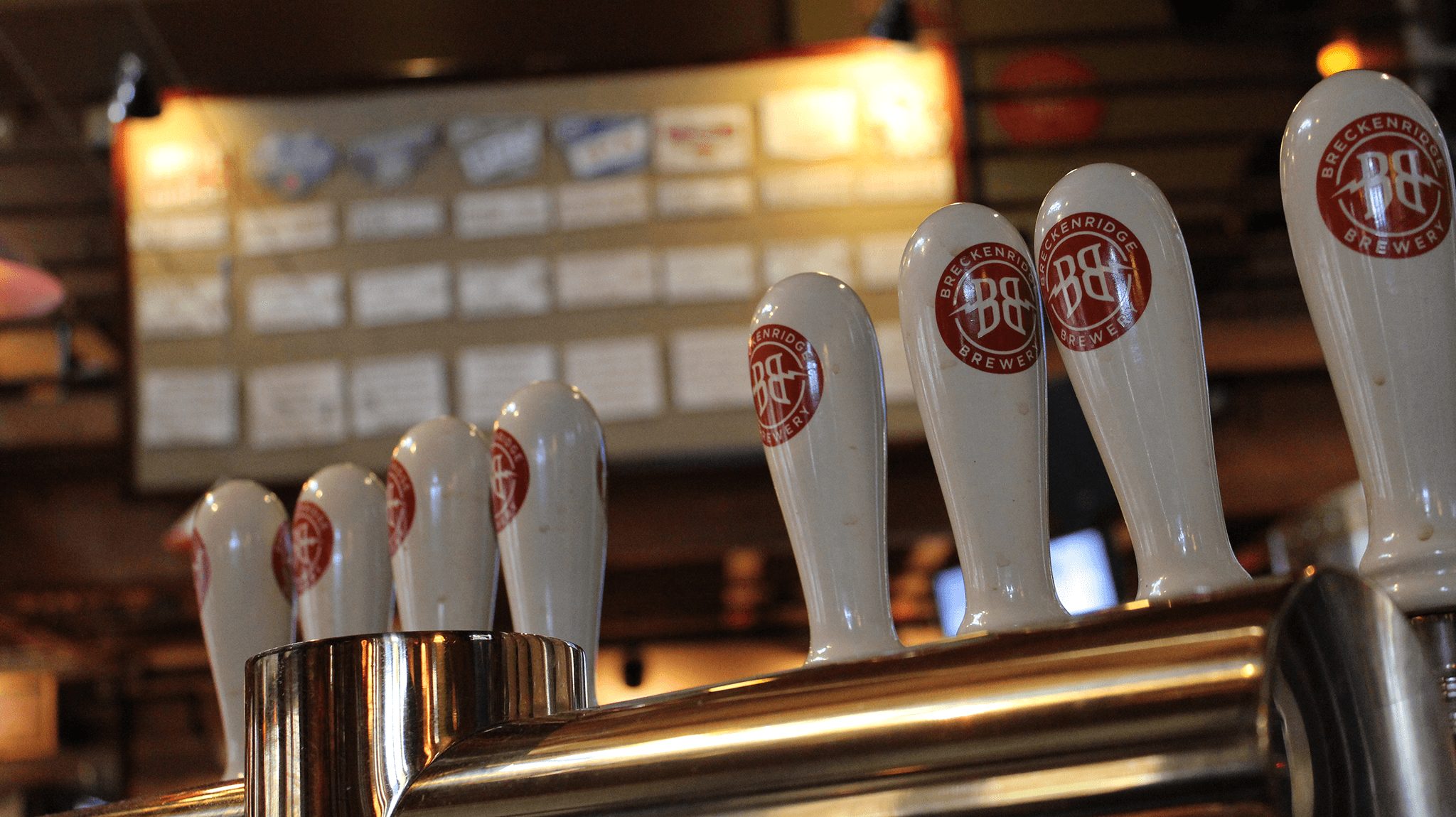 The taps at Breckenridge Brewery in Breckenridge.