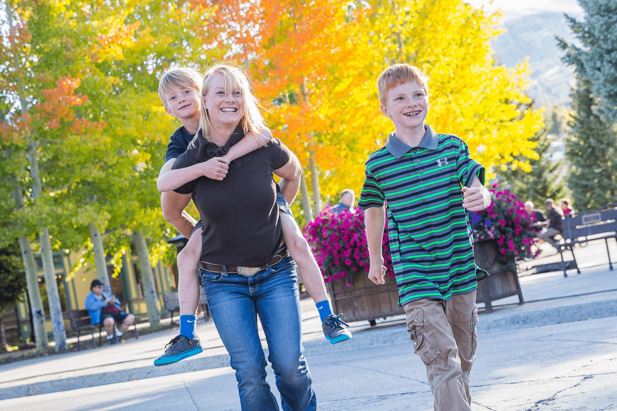 Family walking in Breckenridge.
