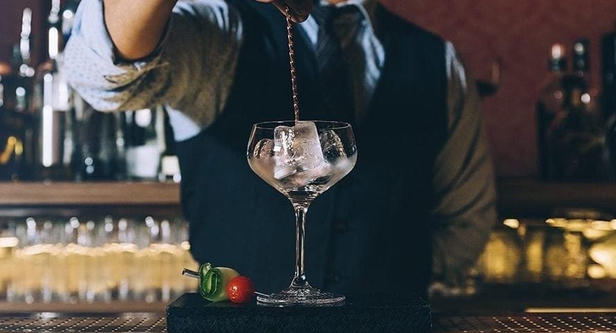 Cocktail being made at Legends Steaks in Breckenridge