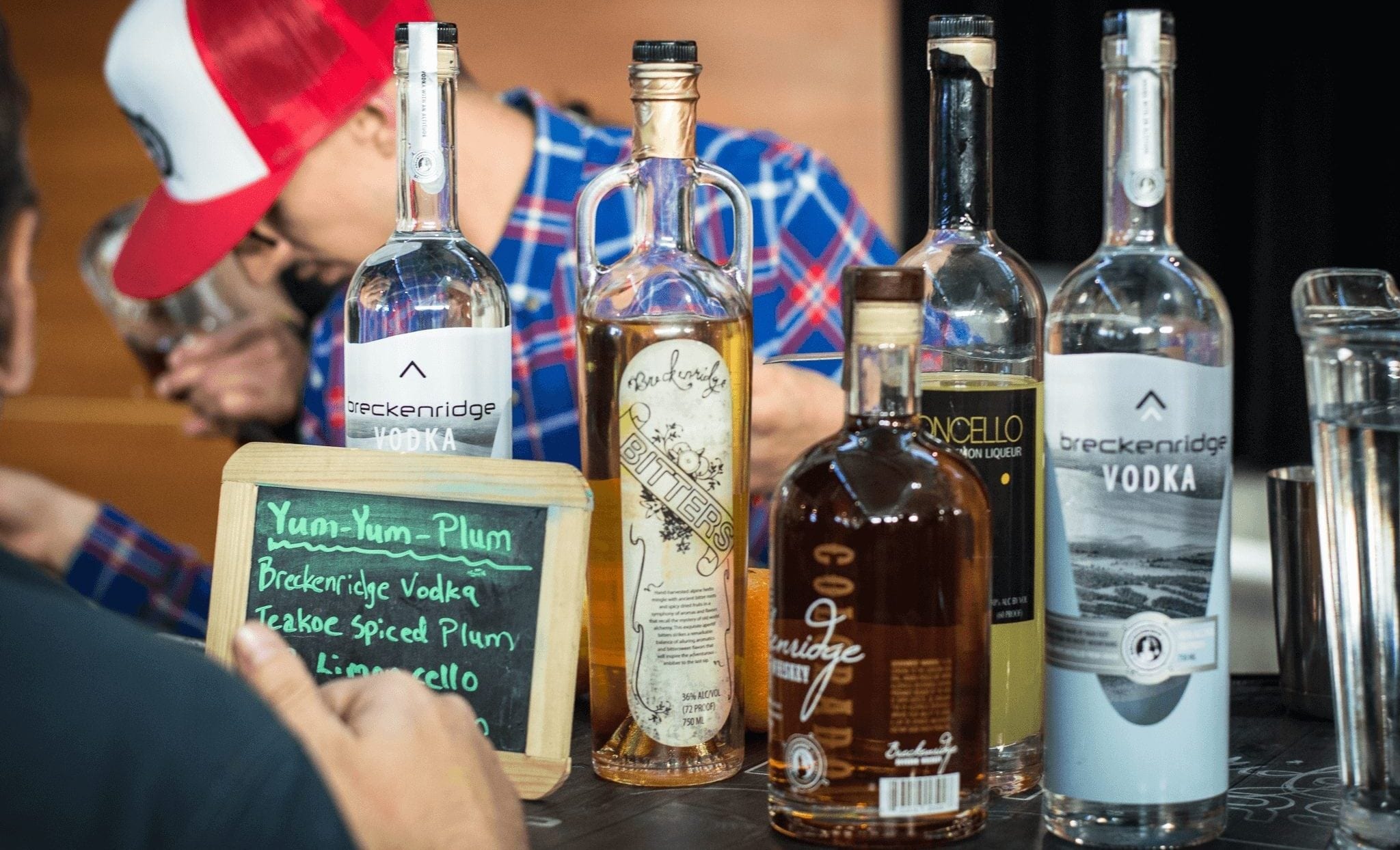Craft spirits tasting booth at Colorado Craft Spirits Festival in Breckenridge