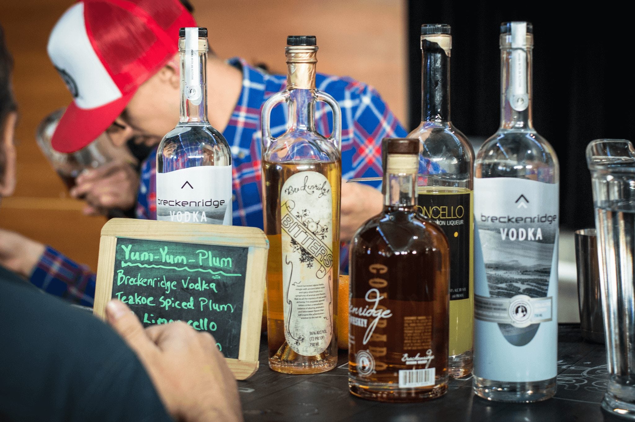 Craft spirits tasting booth at Colorado Craft Spirits Festival in Breckenridge