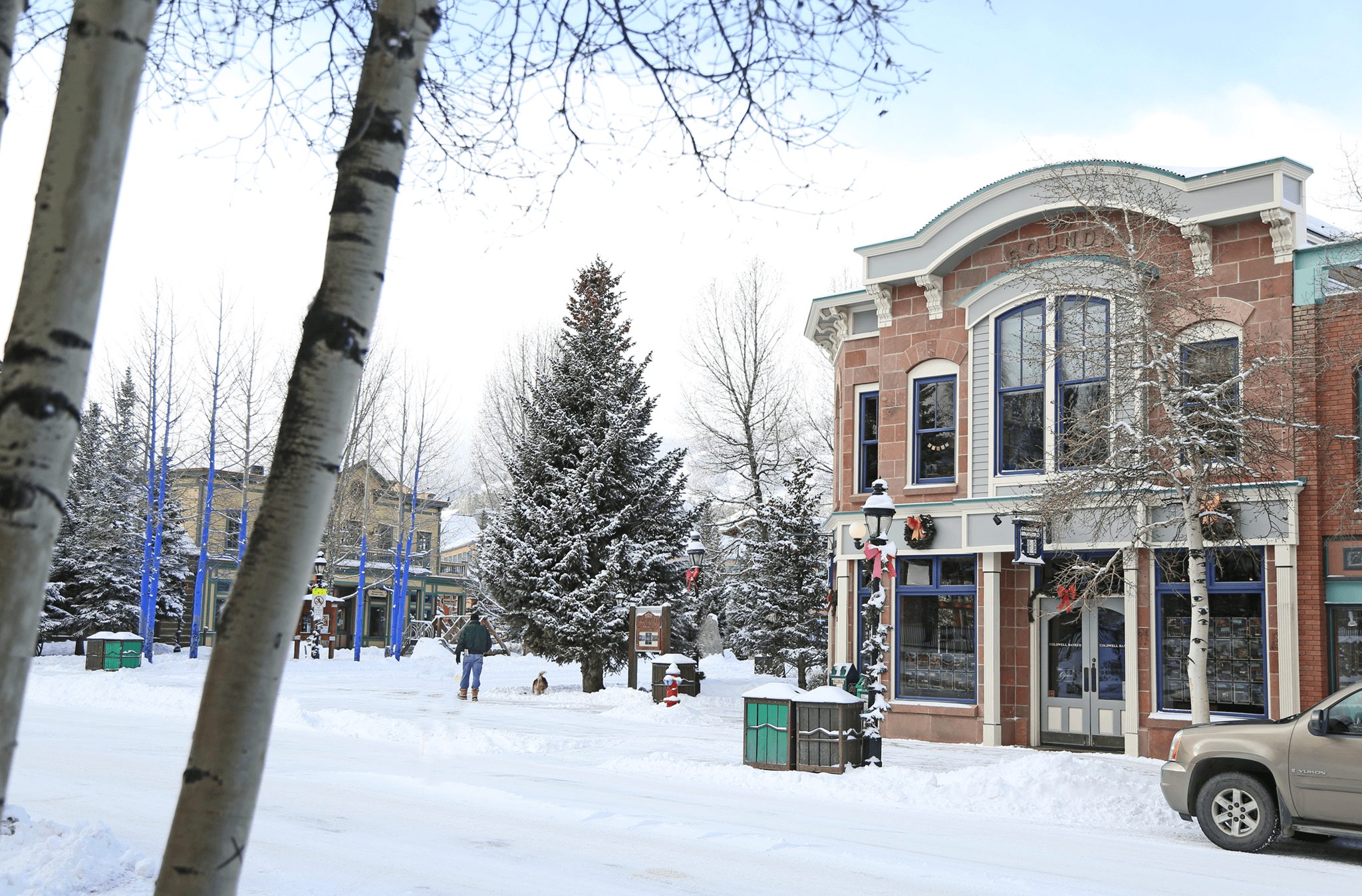 Snowy day on Main Street in Breckenridge.