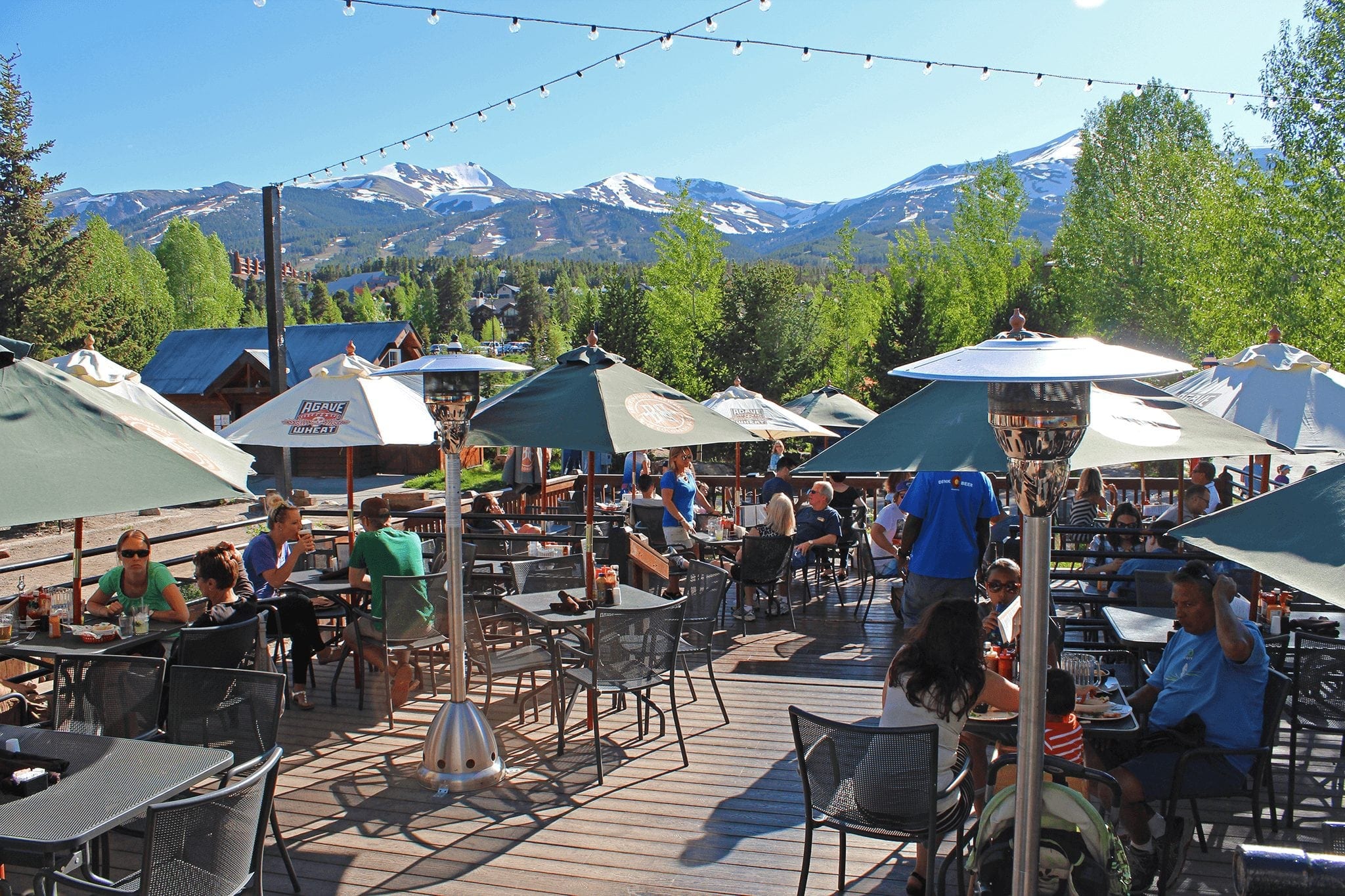 Kenosha Steakhouse Deck in the summer in Breckenridge