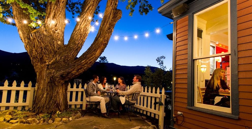Outdoor dining at Twist in Breckenridge
