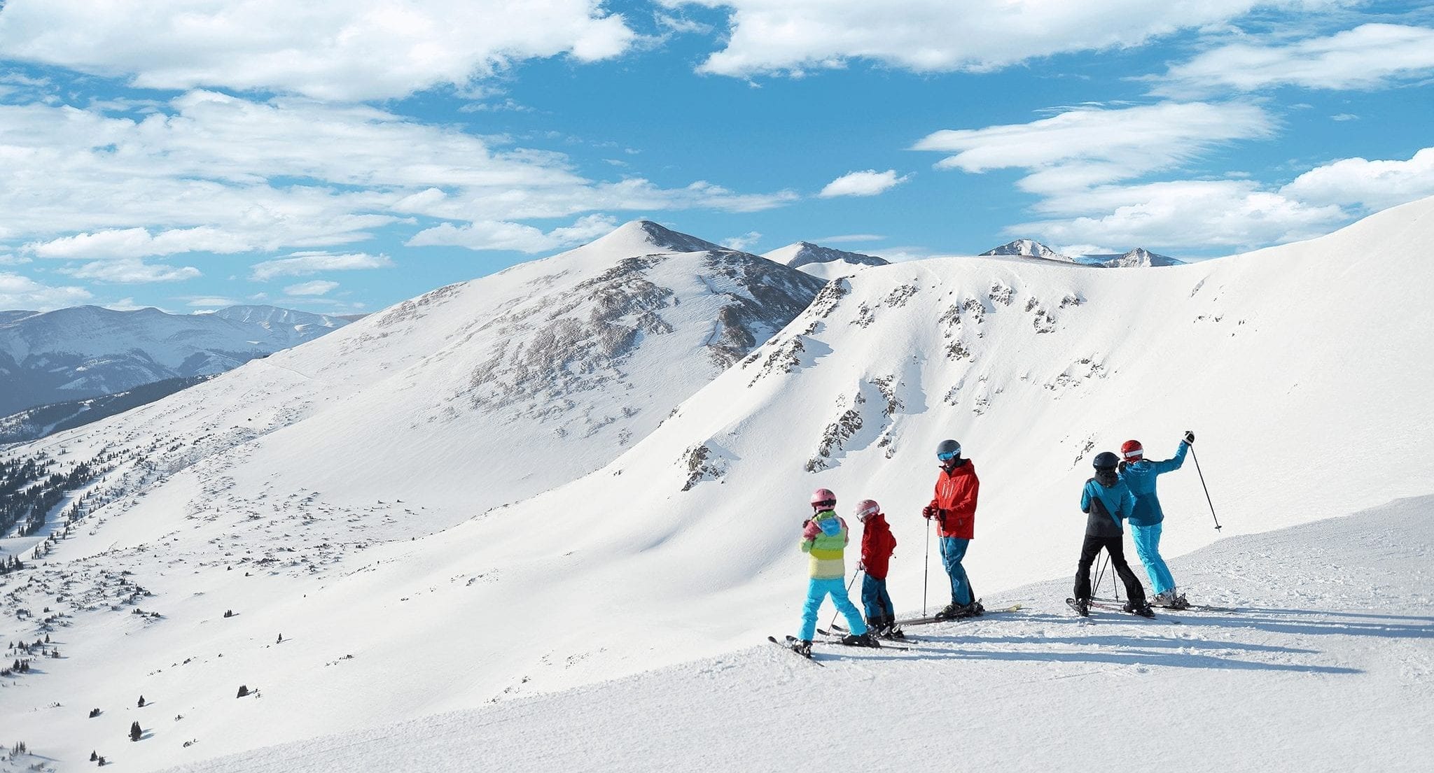 Family skiing at Breckenridge Ski Resort