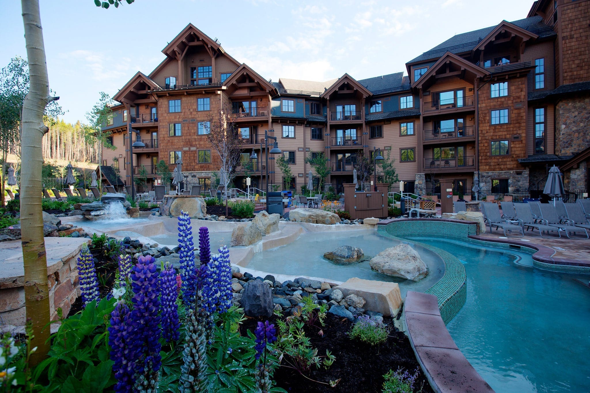 The pool area at Grand Lodge on Peak 7.
