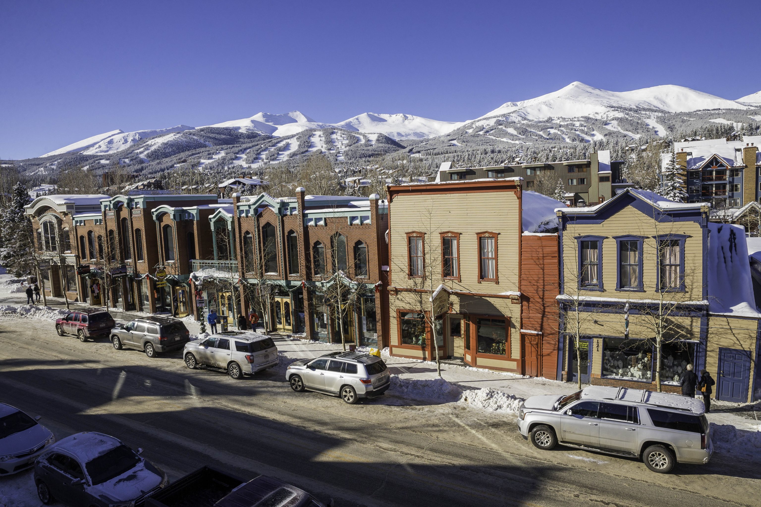 Breckenridge in winter: downtown and mountain views